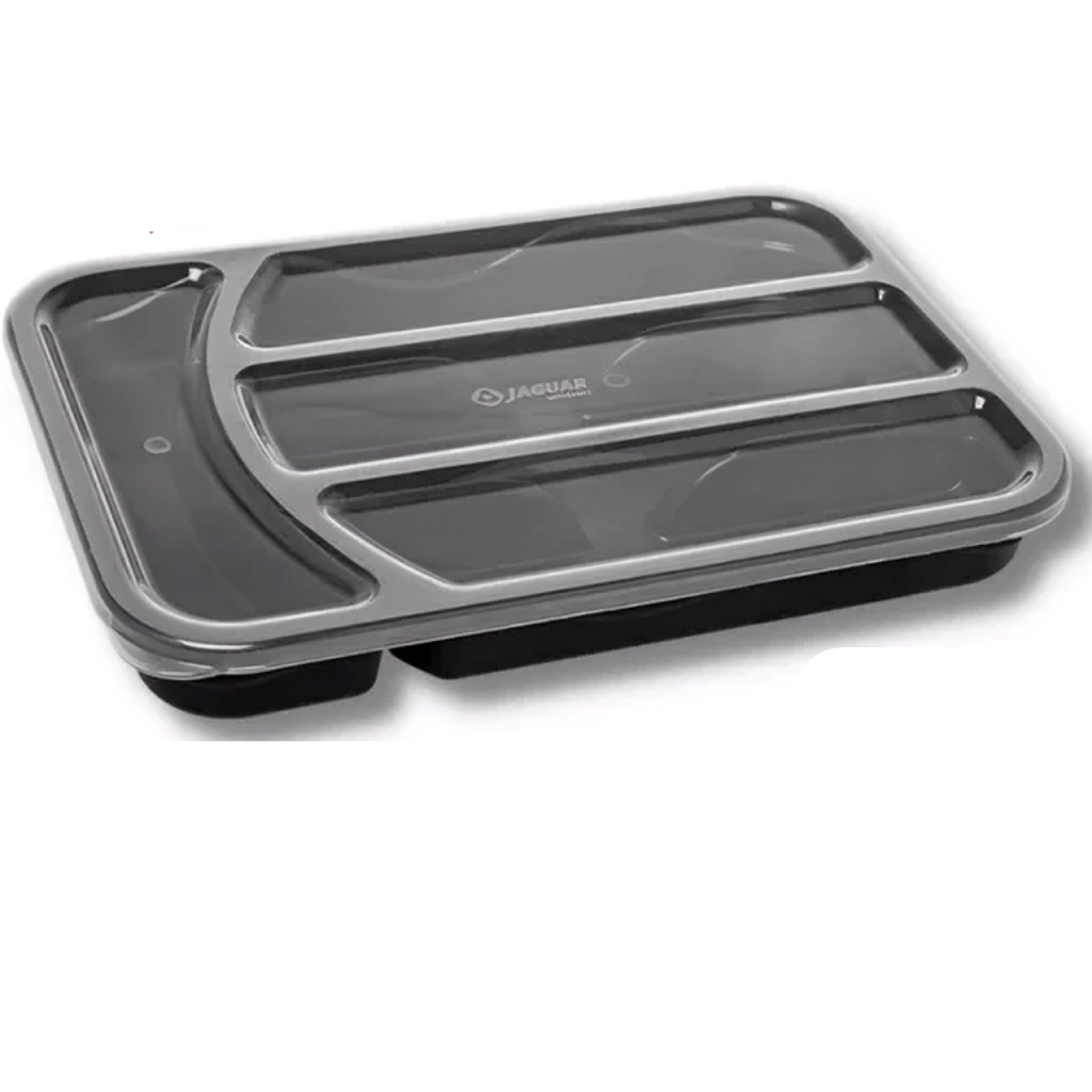 Organizador Porta Talheres Preto Gaveta Cozinha Com Tampa Transparente   0788 - Jaguar