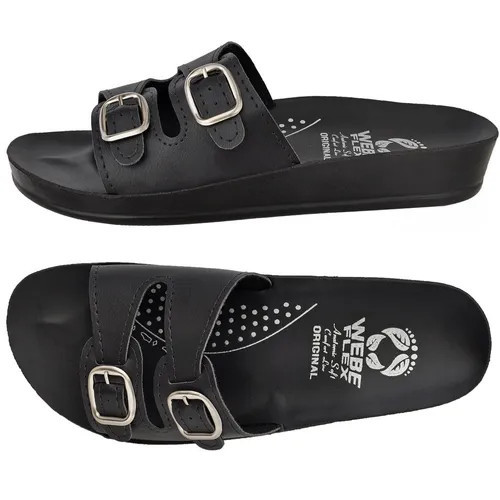 Chinelo Ortopédico Feminino Birken Webe Flex Preto Anatômico Macio Leve Confortável 2 Fivelas