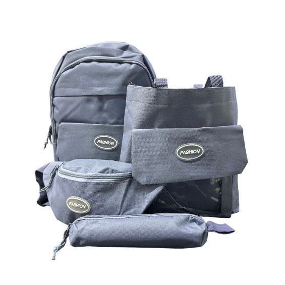 Kit 4 Peças Mochila Bolsa Pochete Estojo Unissex Escolar Multiuso Jovem