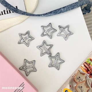 50PCS Y2K Clipes De Cabelo Estrela De Prata Para Meninas Filigrana Metal Snap Clip Mulher Grampos Simples Barrettes Acessórios