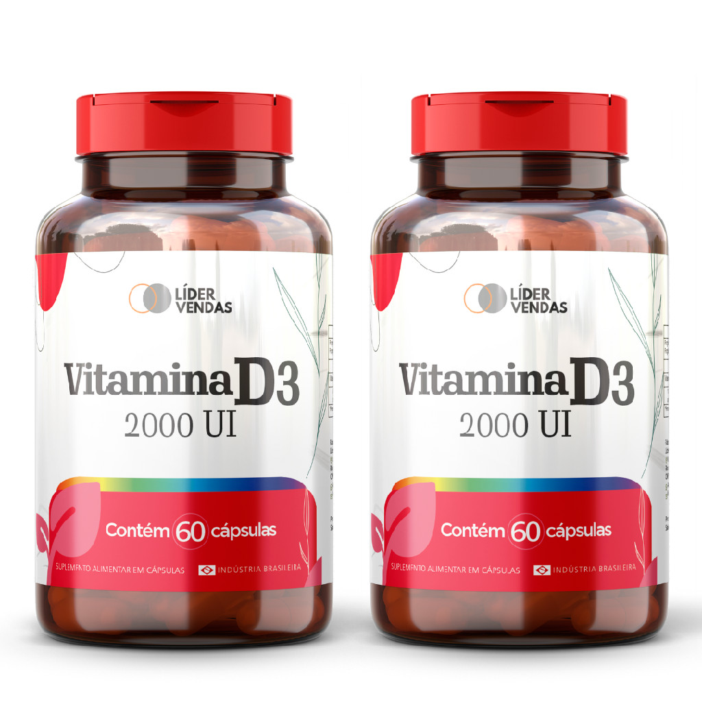 Vitamina D3 2000 UI C/ 60 Cápsulas Kit 2 Potes