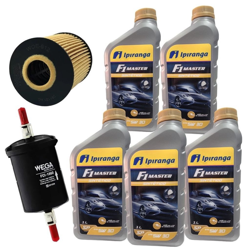 Kit Revisão 5 Litros Óleo Ipiranga 5W30 + Filtros Óleo e Comb. Motor EtorQ Argo Bravo Cronos Idea Linea Toro Renegade em Oferta na Shopee