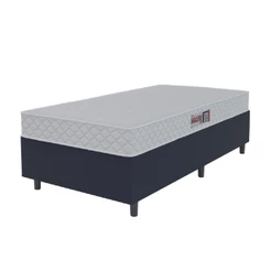 Cama Box Colchão Solteiro Espuma D20 Malibu 88x188x50cm Branco / Preto Hellen