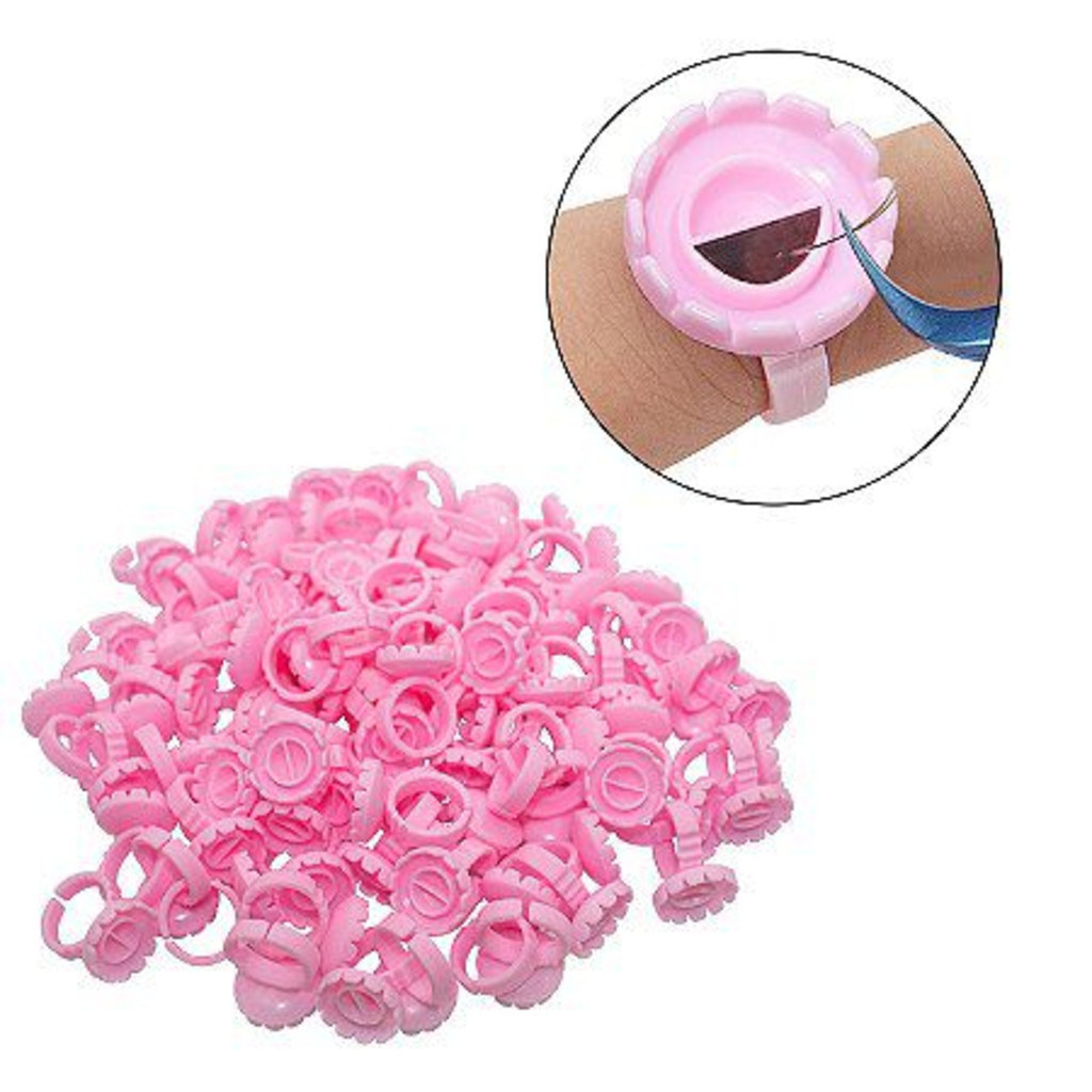 Anel Descartável C/ 100 Para Extensão De Cilios Rosa em Oferta na Shopee