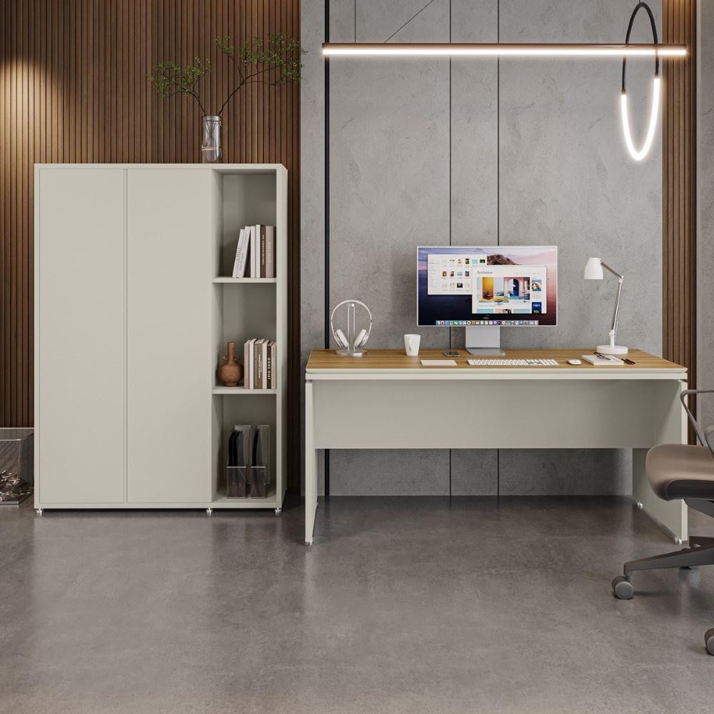 Conjunto de Escritório Office 2 Peças Mesa Armário Alto Oslo em Oferta na Shopee