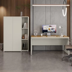 Conjunto de Escritório Office 2 Peças Mesa Armário Alto Oslo