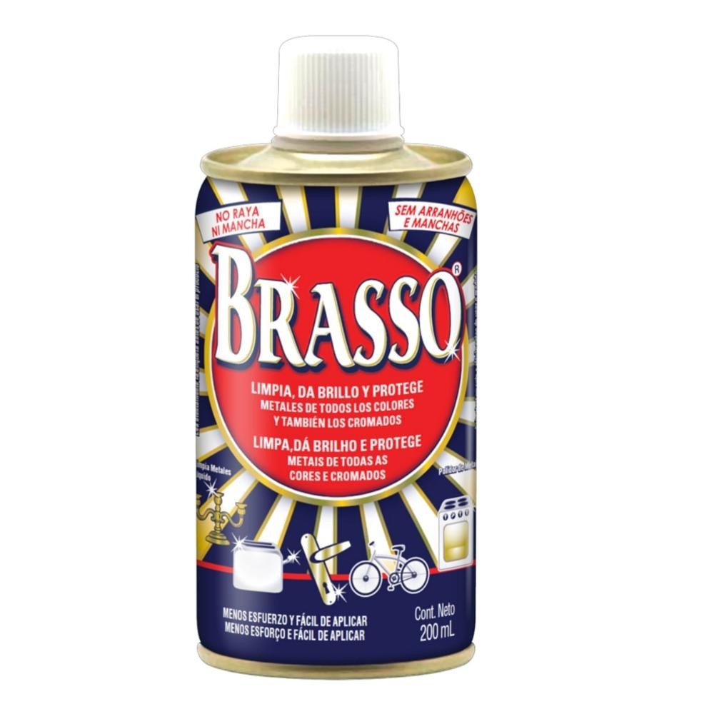 Polidor de Metais Liquido Brasso da Brilho e Protege 200ml - Home & Living