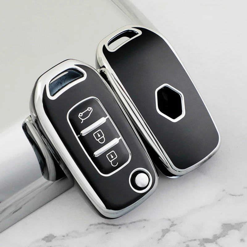 Estojo Chave TPU Para Carro Renault Kadjar Captur Megane 3 Símbolo Logan 2 Sandero 2 Dacia Duster Shell Acessórios