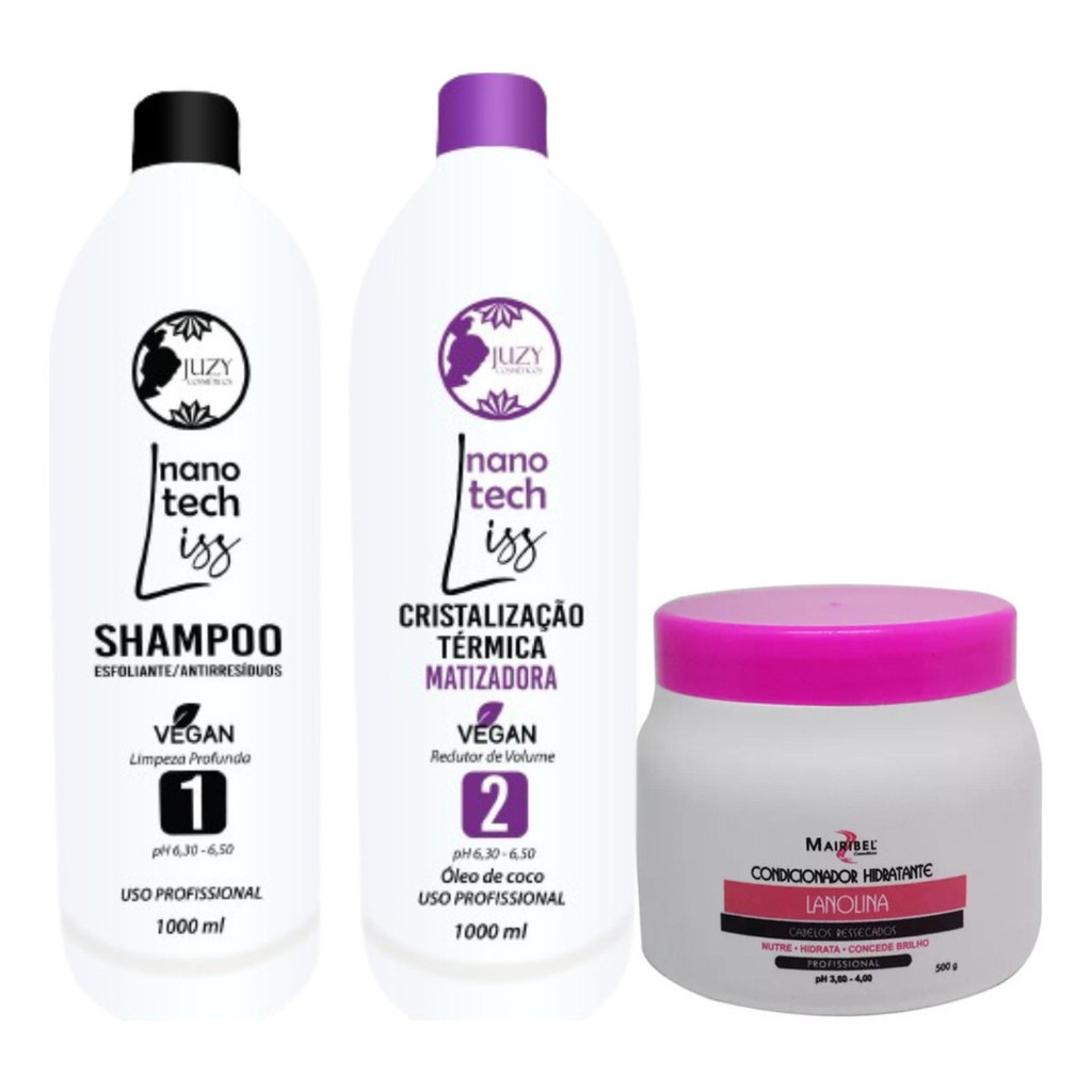 Kit Cristalização Matizadora Juzy 1l + Mascara Linolina 500g Mairibel