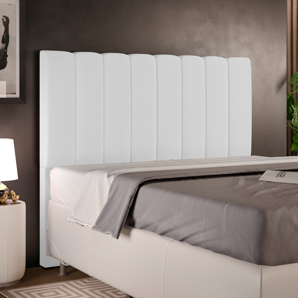 Cabeceira Cama Box Casal 140 cm Dália W01 Facto Branco - Lyam Decor em Oferta na Shopee