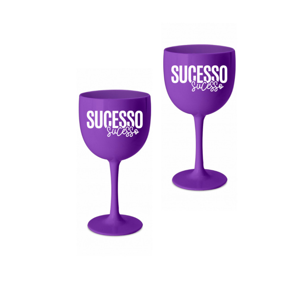Taça Plástica para Festas - Drinks Coquetéis Gin 580 ml Marca Brasfoot – Tema Sucesso