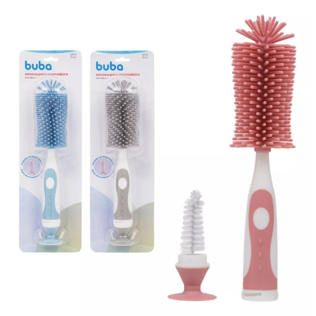 Escova Lavar Garrafa Copo Mamadeira Taça De Silicone Buba em Oferta na Shopee