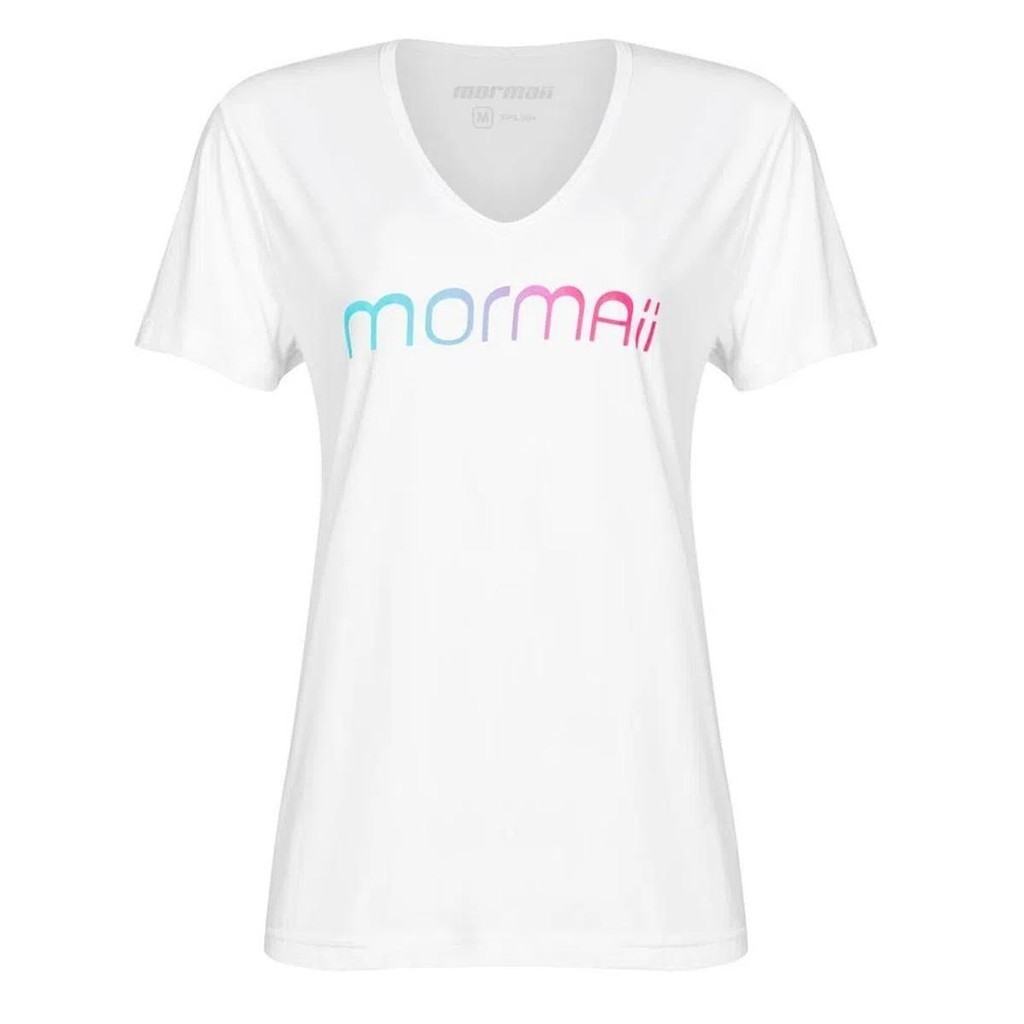 Camiseta Feminina Decote V Samantha Barijan Branco - Mormaii