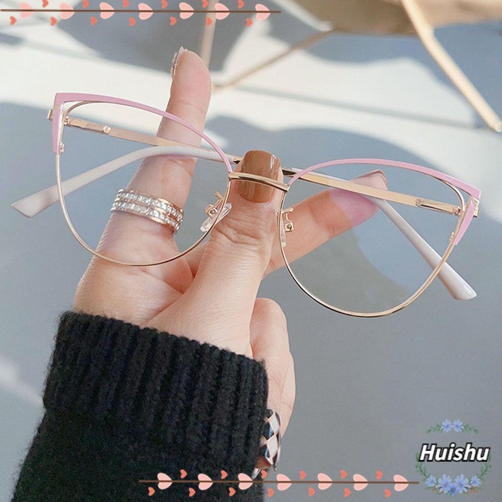 Óculos Anti-Luz Azul HUISHU , Quadrados Com Bloqueio De Metal , Proteção Para Os Olhos em Oferta na Shopee