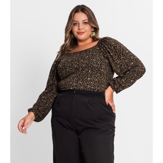 Blusa Feminina Plus Size Em Molecotton Secret Glam Verde
