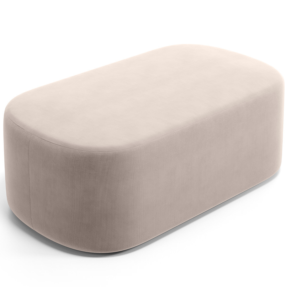Puff Decorativo Orgânico para Living Quarto 100cm Doha W01 Suede Bege - Lyam Decor - Home & Living