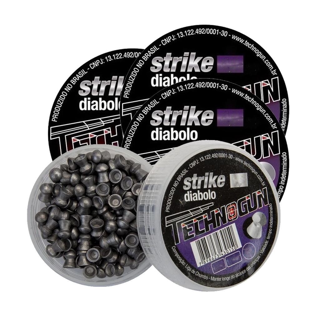 4 Latas de Chumbinho Strike Diabolô 5.5mm 500 unidades – Technogun