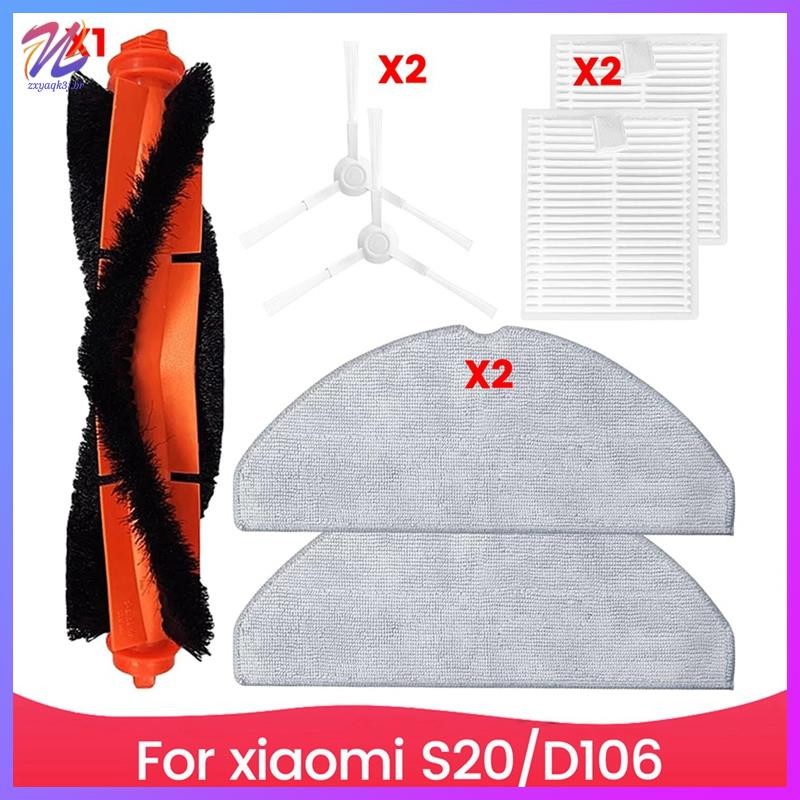 Para Xiaomi Robô Aspirador De Pó S20/D106 Peças Escova Lateral Principal Filtro HEPA Mop Pano Reposição Kit Acessórios