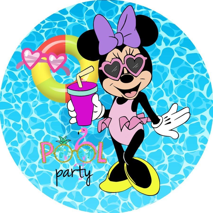 Painel Redondo Tecido Sublimado Minnie 50x50 em Oferta na Shopee