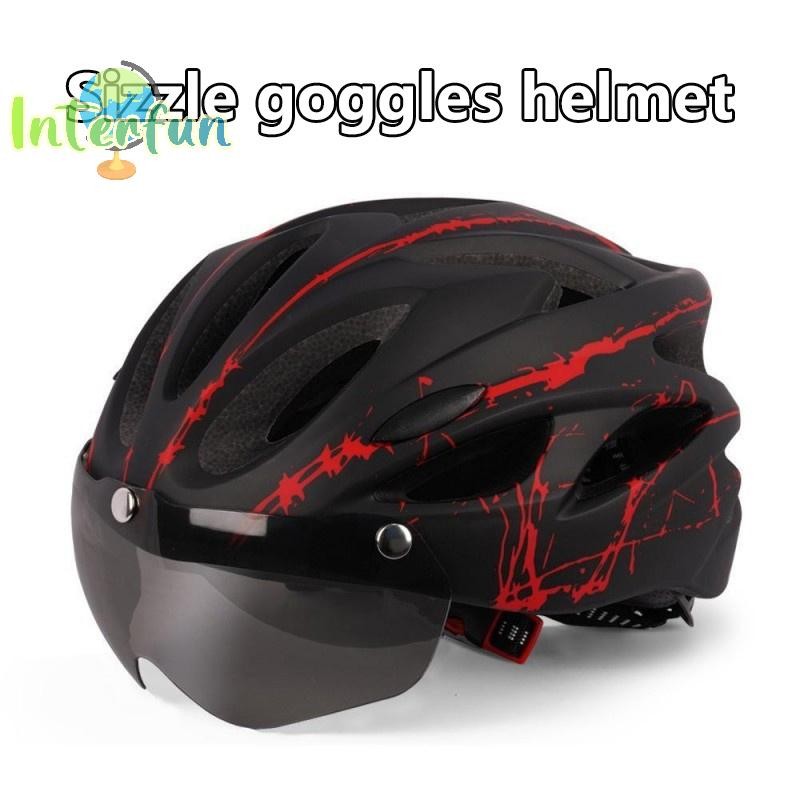 [InterfunB] Capacete De Ciclismo Ultraleve Adulto Unissex Com Óculos Para Esportes Ao Ar Livre Equitação [Novo] em Oferta na Shopee