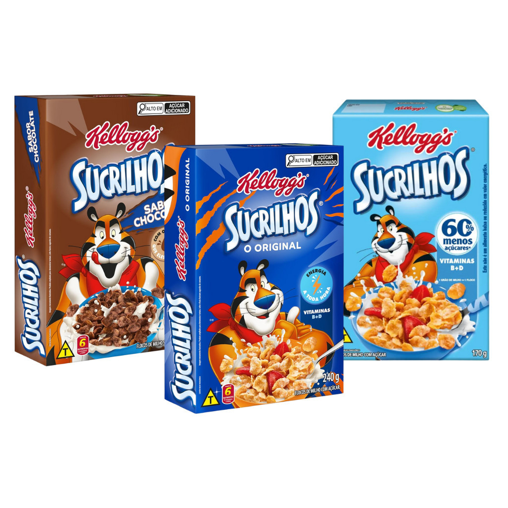 Cereal Matinal Sucrilhos Original; Chocolate; Menos Açúcar Kellogg's - Food & Beverages