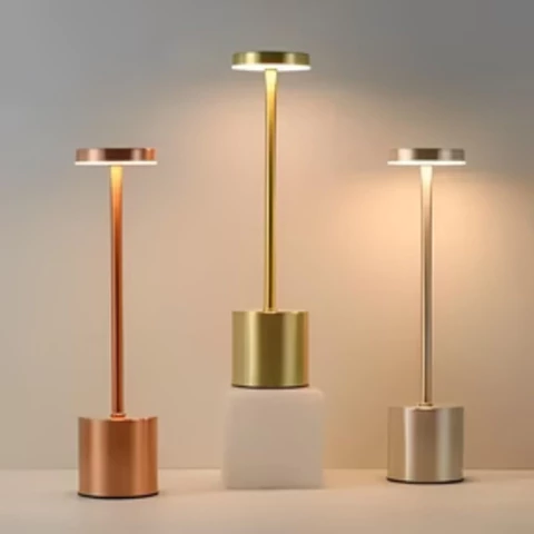 Luminária De Mesa Com Toque Recarregável LED Moderna Abajur Restaurante USB Para Leitura COD
