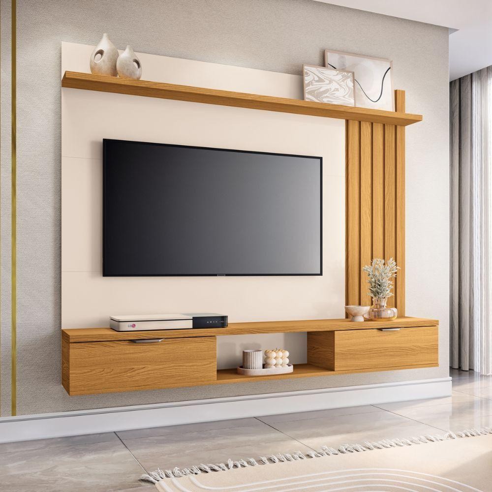Painel Hb Móveis Lets Para Tv Até 55 Polegadas 2 Portas Cinamomo-off White - Home & Living