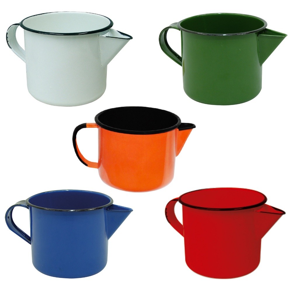 Caneca Leiteira Com Bico Para Ferver Leite Agua Esmaltada Ágata Metallouça em Oferta na Shopee