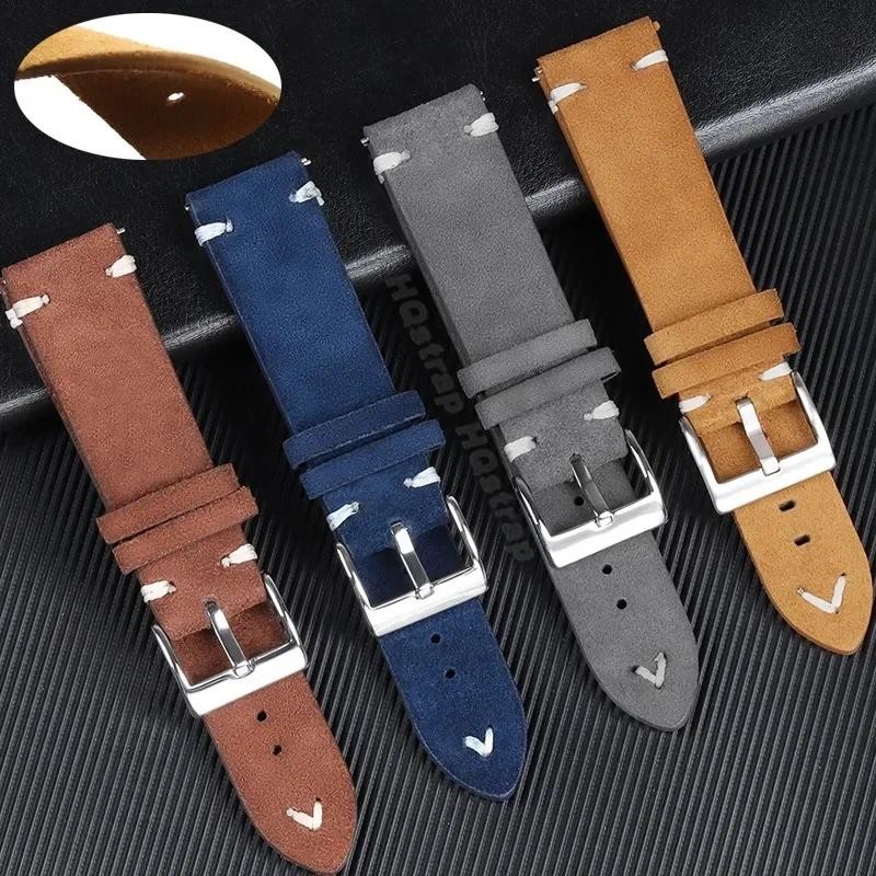 Nova Camurça Couro Vintage Pulseira De Relógio 18mm 20mm 22mm Substituição Esportiva Liberação Rápida — imagem 2 de 2