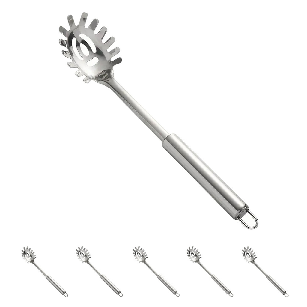 kit 5un Pegador de macarrão aço inox concha colher massas