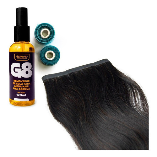 Megahair Fita Adesiva Kit 6 Telas 50cm +removedor G8 + Fita