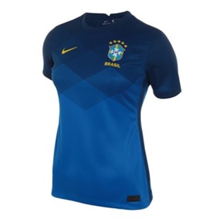Camisa Feminina do Brasil Azul 2022 Copa do Mundo Camiseta Baby Look na PROMOÇÃO