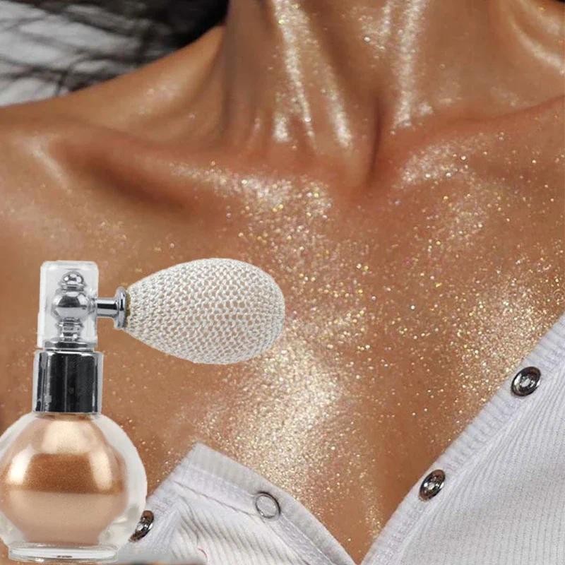 Pó Destacador Diamante Bronzer Corpo Alto Brilho À Prova D'água Destaque Iluminador De Contorno Facial Maquiagem