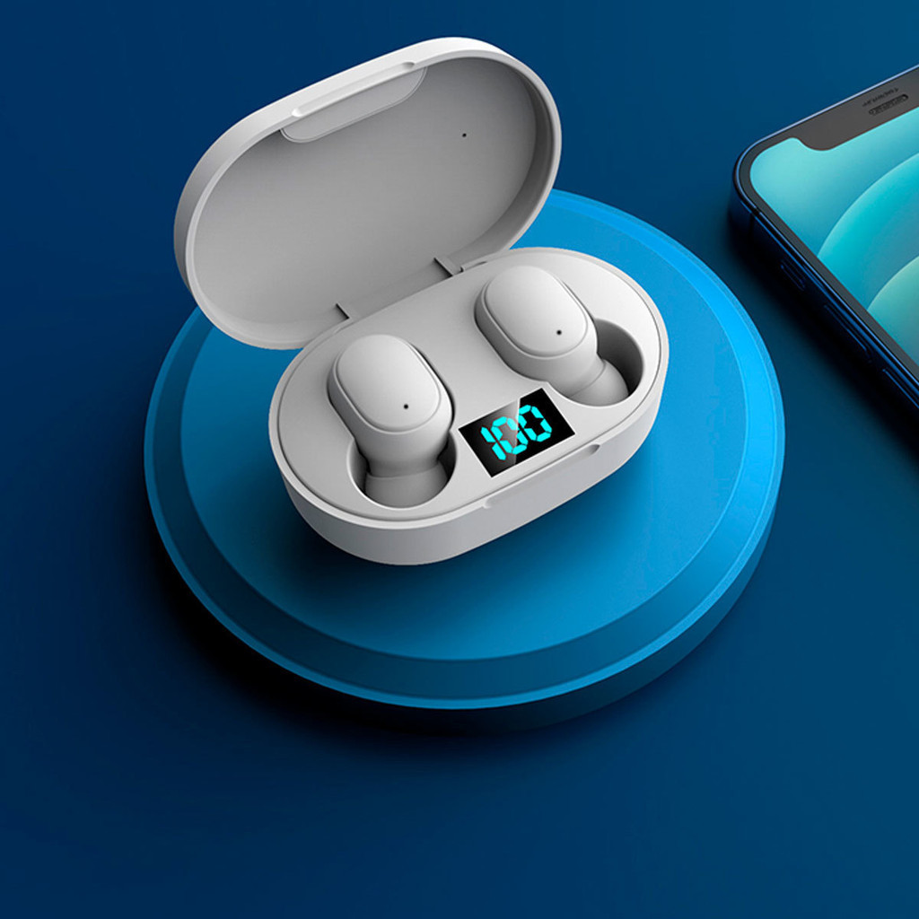 Fone De Ouvido Sem Fio E6s Bluetooth 5.0 Tws Com Tela LED Digital ANJGG