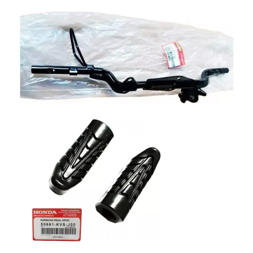 Estribo Pedal Apoio + Borracha Cg 125 150 160 Original Honda