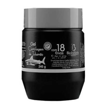 12 Unidades Gel Massageador Cartilagem de Tubarão 18 ervas pote 240g Bio Instinto