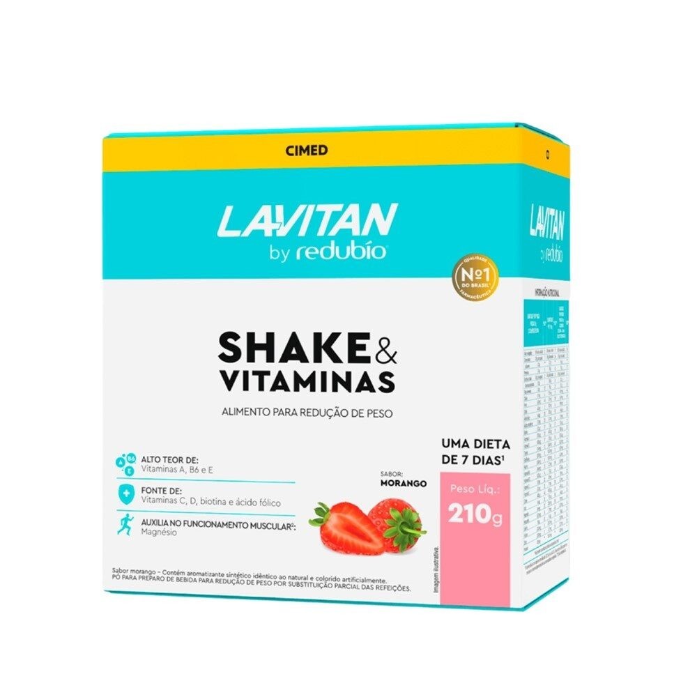 Shake e Vitaminas Dieta 7 Dias Sabor Morango Lavitan  210g