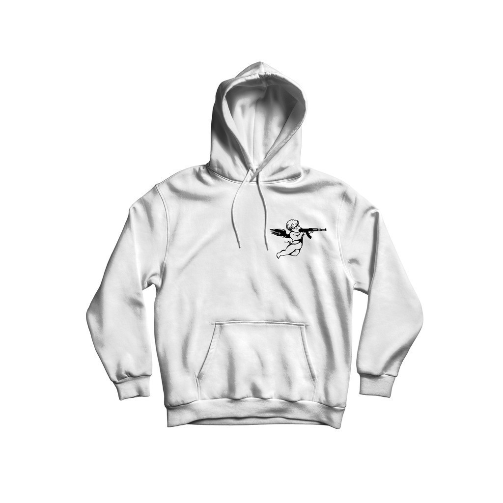 Blusa de Frio moleton   Streetwear Unissex com Estampa do Anjo Ak.47 Old entrega rapida Tamanhos do P ao G3