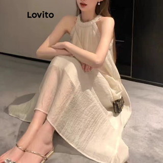 Lovito Vestido Casual De Strass Liso Para Mulheres LNA42095
