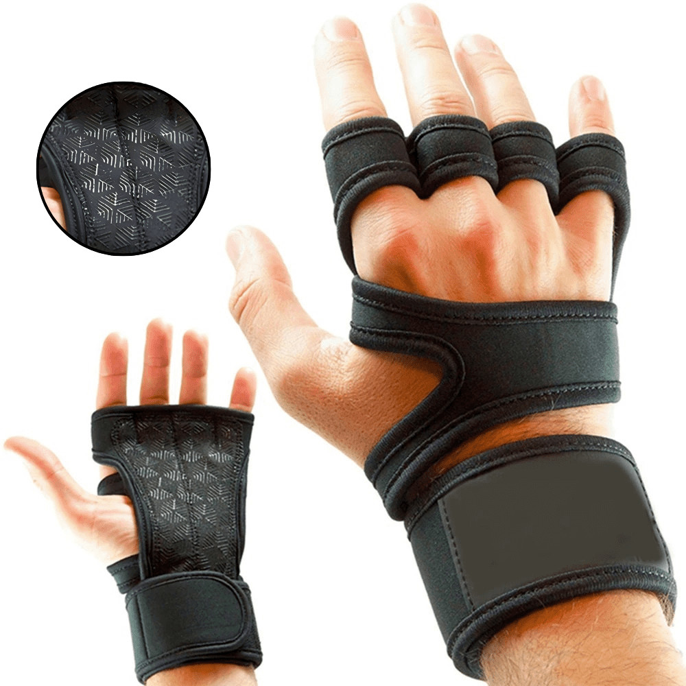 Luva De Academia Com Munhequeira Musculação Treino Esportiva Par De Luvas  Ciclismo Ginástica Crossfit Atividade Física Feminina Masculino Grip
