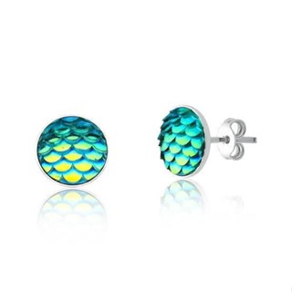 Brinco Feminino de Prata 925 Escama de Sereia - Aqua Joias