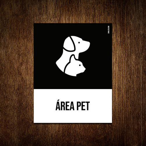 Placa Sinalização Ícone - Área Pet em Oferta na Shopee