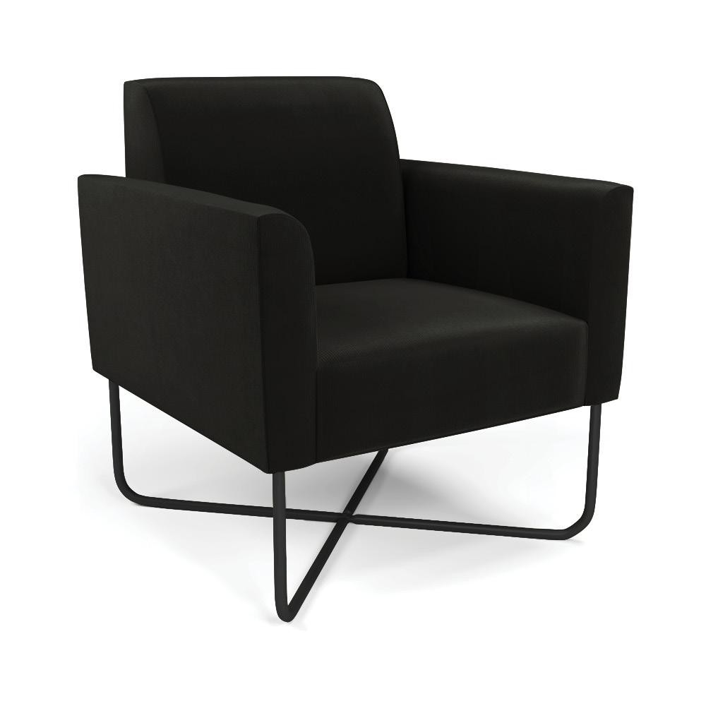 Poltrona Base X Industrial Preto Marisa Suede D03 - D'Rossi