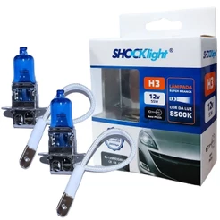 PAR LAMPADA SUPER BRANCA H3 12V 55W HALOGENA 8500K FAROL