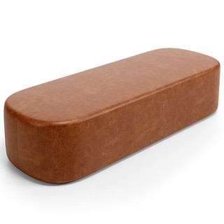Puff Decorativo Orgânico para Living Quarto 160cm Doha W01 Couríssimo Camel - Lyam Decor em Oferta na Shopee