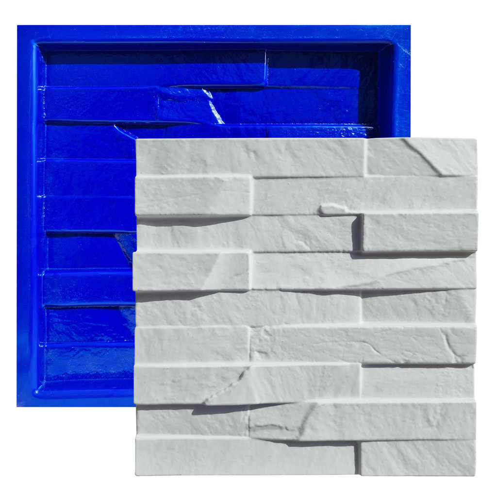 Forma 3D Gesso e Cimento ABS 1mm - Pedra Ferro 30x30 cm
