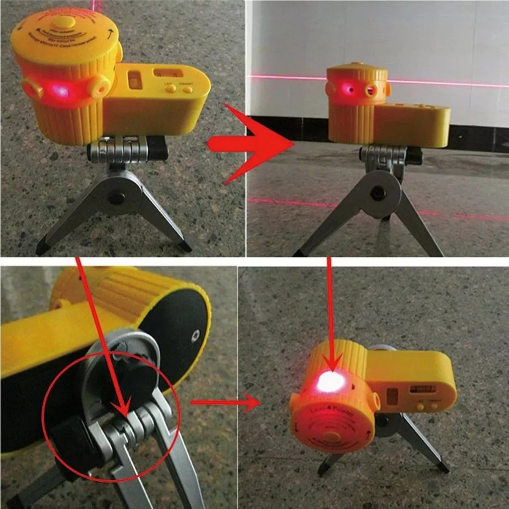 Nível Laser Giratório Mini Tripé Profissional Pedreiro Engenheiro Nivelador 360 Graus