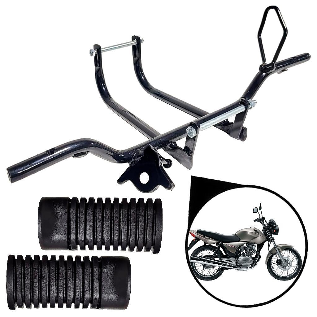 Pedal Apoio Estribo com Berço com Borracha do Estribo Dianteiro Honda Cg 150 Titan 2004 Ate 201