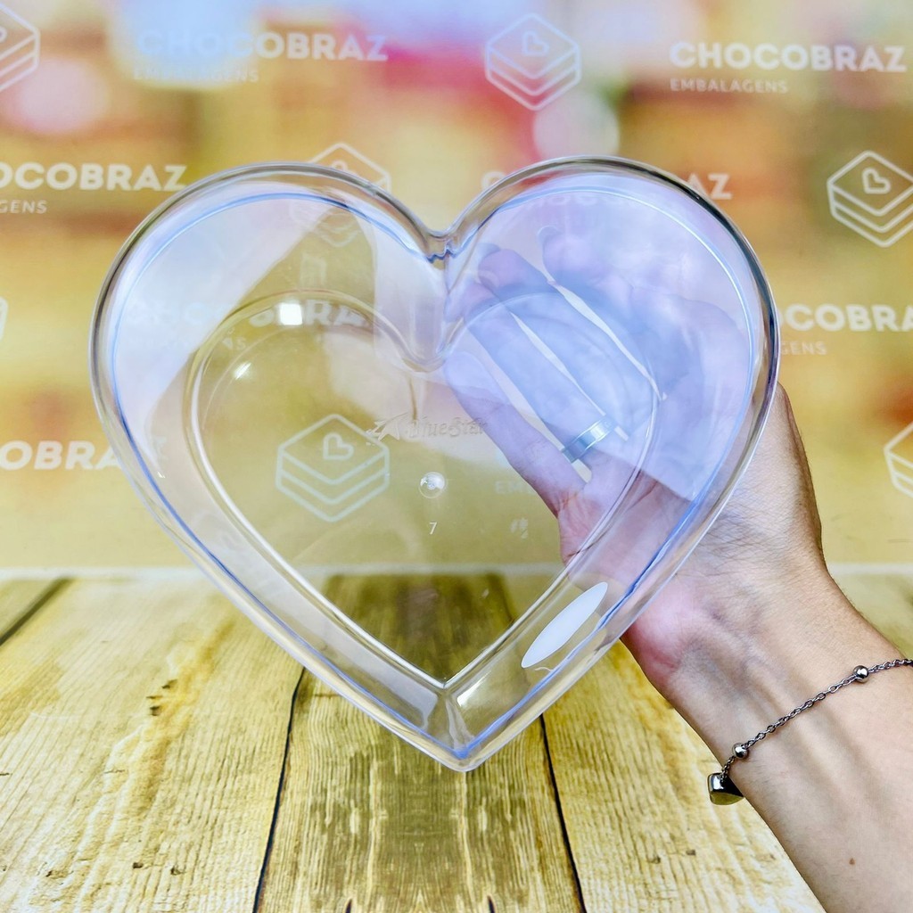 10 CAIXAS CAKE BOX CORAÇÃO 750 ML – ACRÍLICO CRISTAL (BLUE STAR) em Oferta na Shopee