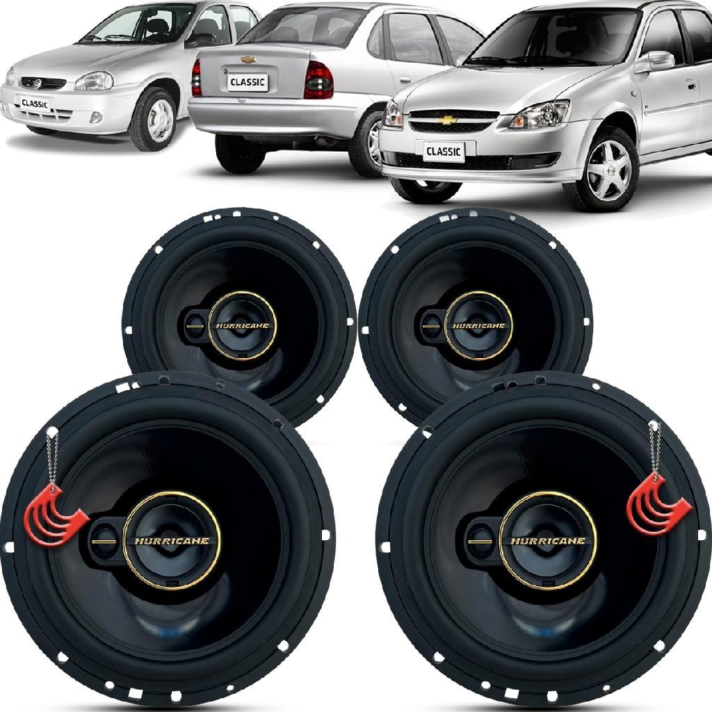 Kit Alto Falantes Dianteiros e Traseiros Chevrolet Classic 2002 até 2016 - Hurricane Aurum 480w - Spare Parts and Accessories for Vehicles